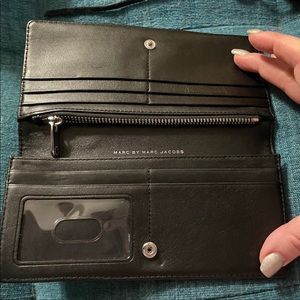 Marc Jacobs Blue Perforated Leather Wallet